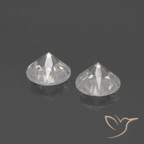 Pedras preciosas de Zircão Branco natural de 4.45 ct, Redondo, VVS-VS