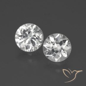 3.35ctw Natural Branco Zircão, Redondo, VVS-VS