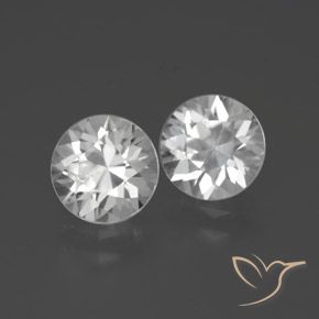 Pedras preciosas de Zircão Branco natural de 3.81 ct, Redondo, VVS-VS