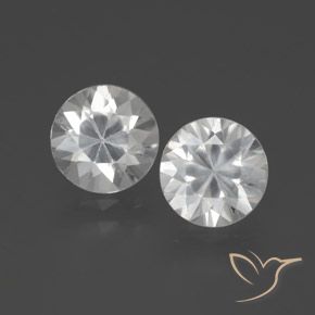 3.92ctw Natural Branco Zircão, Redondo, VVS-VS