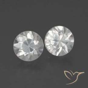Pedras preciosas de Zircão Branco natural de 3.92 ct, Redondo, VVS-VS