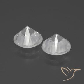 Pedras preciosas de Zircão Branco natural de 3.92 ct, Redondo, VVS-VS