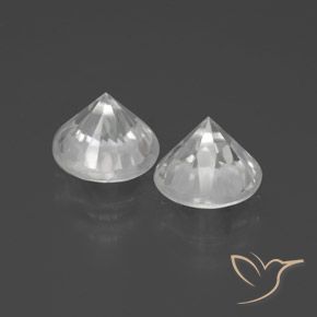Pedras preciosas de Zircão Branco natural de 4.46 ct, Redondo, VVS-VS