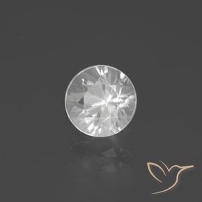 Zircão Branco Natural 2.31ct, Redondo, VVS-VS
