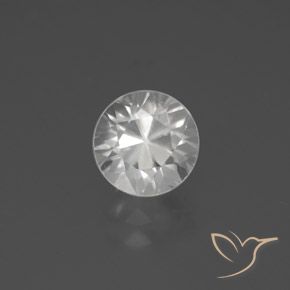 2.63ct Natural Branco Zircão, Redondo, VVS-VS