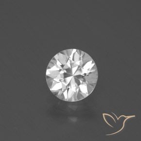 1.68ct Natural Branco Zircão, Redondo, VVS-VS
