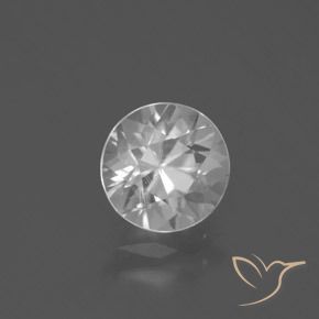 2.26ct Natural Branco Zircão, Redondo, VVS-VS