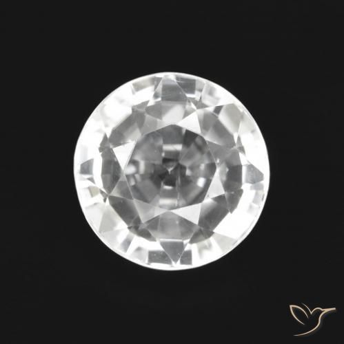 2.89ct Natural Branco claro Zircão, Redondo, VS