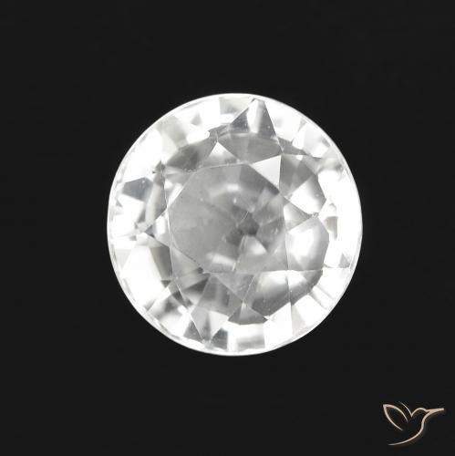 Zircão Branco claro Natural 2.89ct, Redondo, VS
