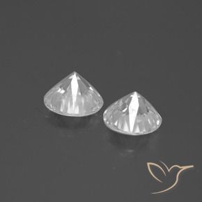 Pedras preciosas de Zircão Branco natural de 3.76 ct, Redondo, VVS-VS