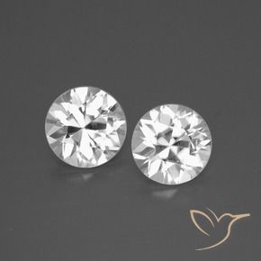 Pedras preciosas de Zircão Branco natural de 3.68 ct, Redondo, VS