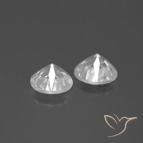 Pedras preciosas de Zircão Branco natural de 3.68 ct, Redondo, VS