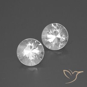 Pedras preciosas de Zircão Branco natural de 4.28 ct, Redondo, VVS-VS