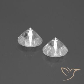 Pedras preciosas de Zircão Branco natural de 4.28 ct, Redondo, VVS-VS