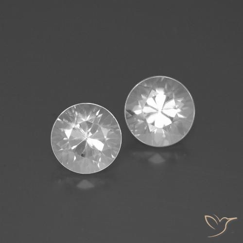 3.68ctw Natural Branco Zircão, Redondo, VVS