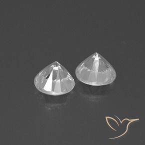 Pedras preciosas de Zircão Branco natural de 3.68 ct, Redondo, VVS