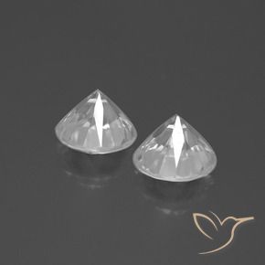 Pedras preciosas de Zircão Branco natural de 4.87 ct, Redondo, VVS-VS