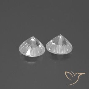 Pedras preciosas de Zircão Branco natural de 3.85 ct, Redondo, VVS-VS