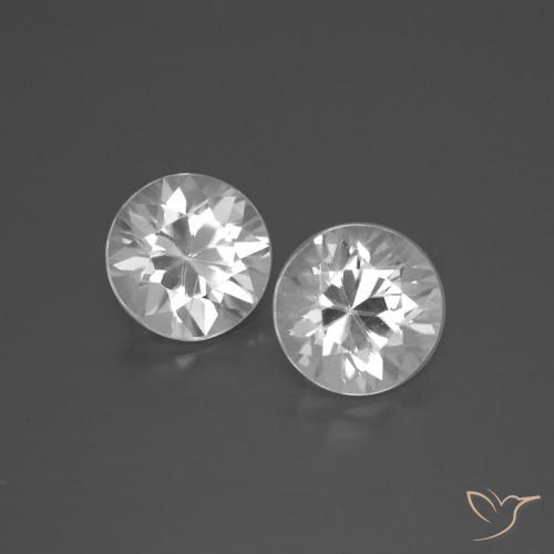 Pedras preciosas de Zircão Branco natural de 3.71 ct, Redondo, VVS-VS