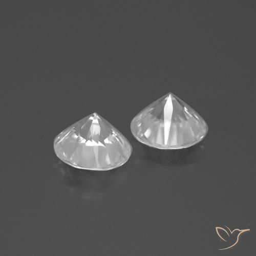 Pedras preciosas de Zircão Branco natural de 3.71 ct, Redondo, VVS-VS