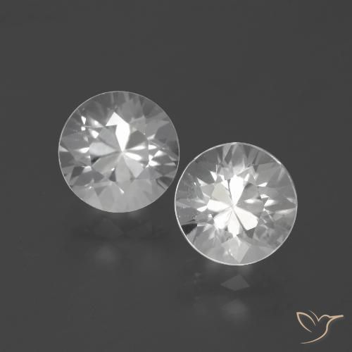 4.38ctw Natural Branco Zircão, Redondo, VVS-VS