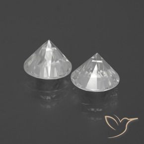 Pedras preciosas de Zircão Branco natural de 4.38 ct, Redondo, VVS-VS