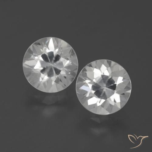 4.77ctw Natural Branco Zircão, Redondo, VVS-VS