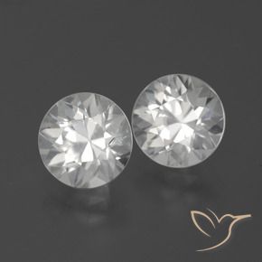Pedras preciosas de Zircão Branco natural de 4.77 ct, Redondo, VVS-VS