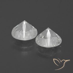 Pedras preciosas de Zircão Branco natural de 4.77 ct, Redondo, VVS-VS