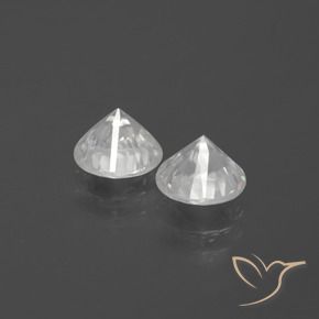 Pedras preciosas de Zircão Branco natural de 2.53 ct, Redondo, VVS-VS