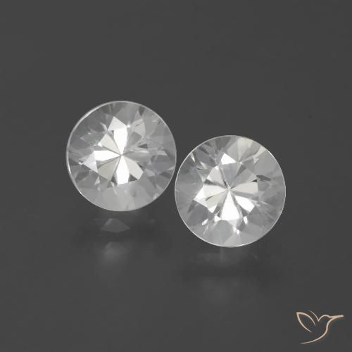 3.34ctw Natural Branco Zircão, Redondo, VVS-VS