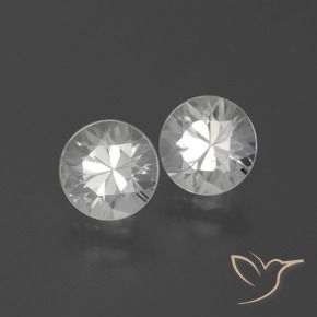 Pedras preciosas de Zircão Branco natural de 3.34 ct, Redondo, VVS-VS