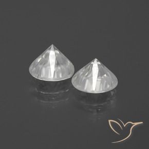Pedras preciosas de Zircão Branco natural de 3.34 ct, Redondo, VVS-VS
