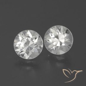 Pedras preciosas de Zircão Branco natural de 3.98 ct, Redondo, VVS-VS