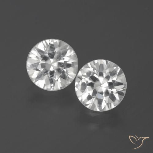 3.41ctw Natural Branco Zircão, Redondo, VS