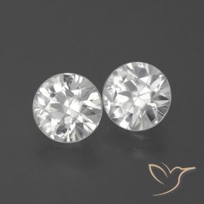 Pedras preciosas de Zircão Branco natural de 3.41 ct, Redondo, VS