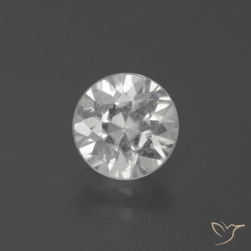 2.43ct Natural Branco Zircão, Redondo, VS