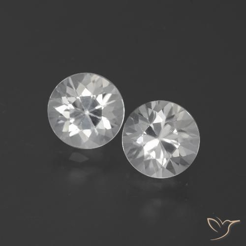 3.54ctw Natural Branco Zircão, Redondo, VVS