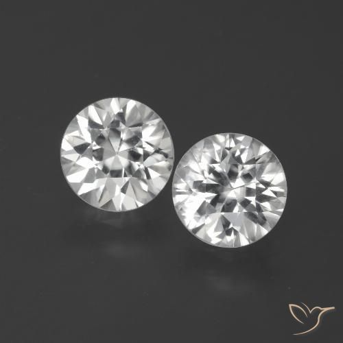4.08ctw Natural Branco Zircão, Redondo, VVS-VS