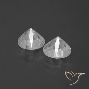 Pedras preciosas de Zircão Branco natural de 4.46 ct, Redondo, VVS-VS