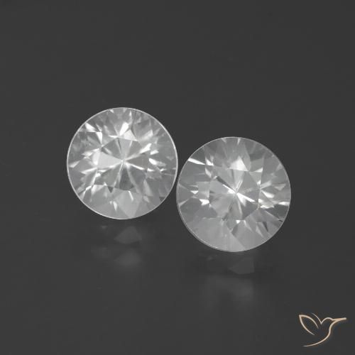 4.31ctw Natural Branco Zircão, Redondo, VVS-VS