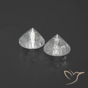 Pedras preciosas de Zircão Branco natural de 4.31 ct, Redondo, VVS-VS