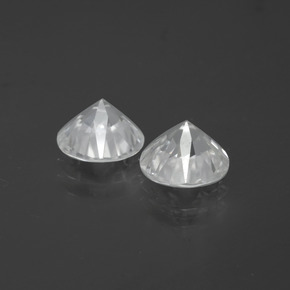 Pedras preciosas de zircão branco natural de  ct, corte redondo, VVS