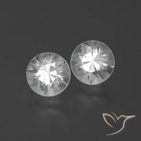 Pedras preciosas de Zircão Branco natural de 3.95 ct, Redondo, VS