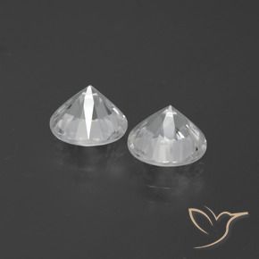Pedras preciosas de Zircão Branco natural de 3.95 ct, Redondo, VS