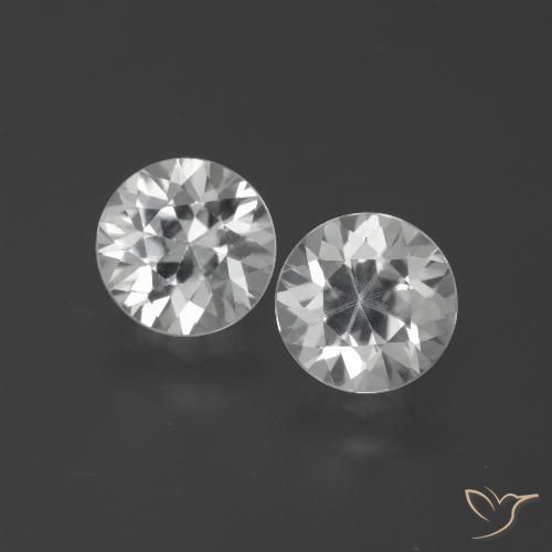 4.04ctw Natural Branco Zircão, Redondo, VVS