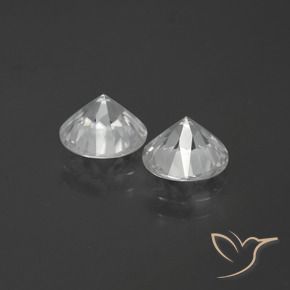 Pedras preciosas de Zircão Branco natural de 3.67 ct, Redondo, VVS-VS