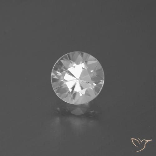2.56ct Natural Branco Zircão, Redondo, VS