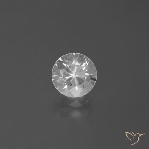 1.76ct Natural Branco Zircão, Redondo, VVS-VS