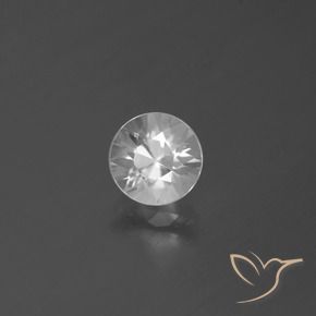 Zircão Branco Natural 1.64ct, Redondo, VVS